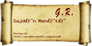 Gajdán Renátó névjegykártya