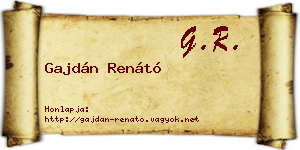 Gajdán Renátó névjegykártya